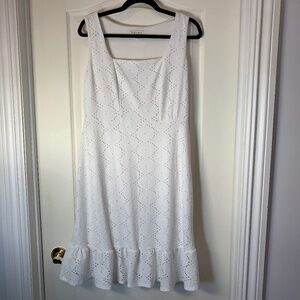 Laura Petites White Eyelet Summer Dress Cottagecore Bridal Shower Cruise 4P